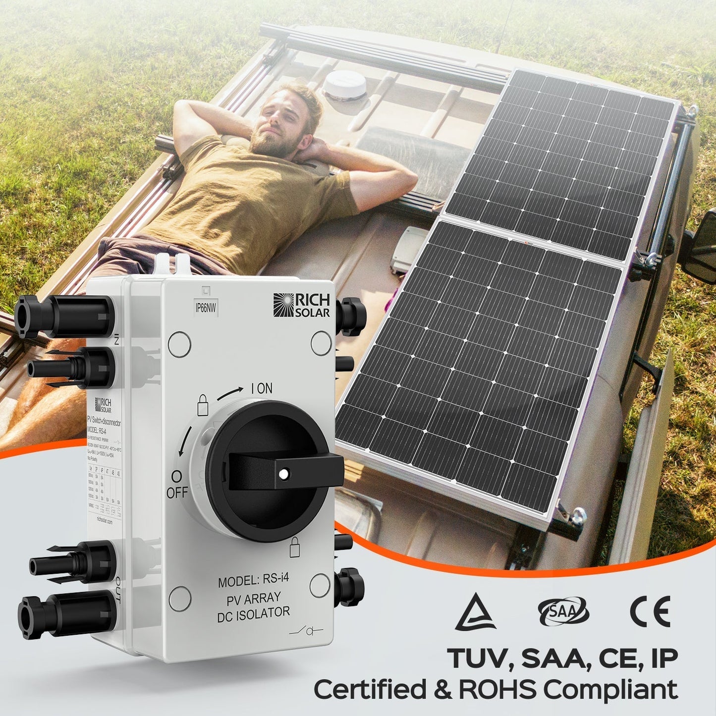 Rich Solar MidNite Solar MNKPV DC Disconnect 1500V 4 Pole Easy Install