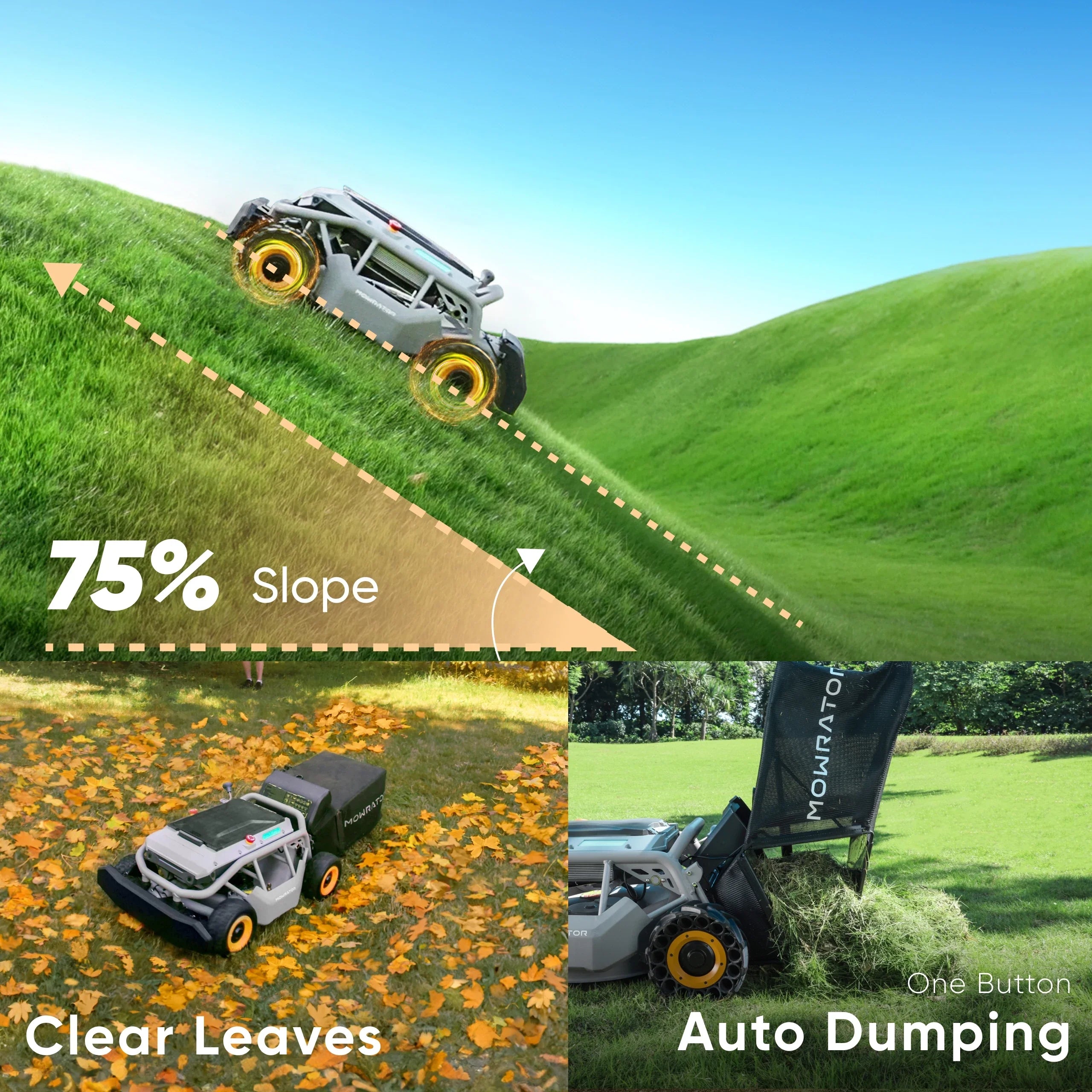 Mowrator S1 4WD Beast LeafVac Pro Bundle: S1 4WD Lawn Mower+Auto Dumping Bag+Mulching Blade