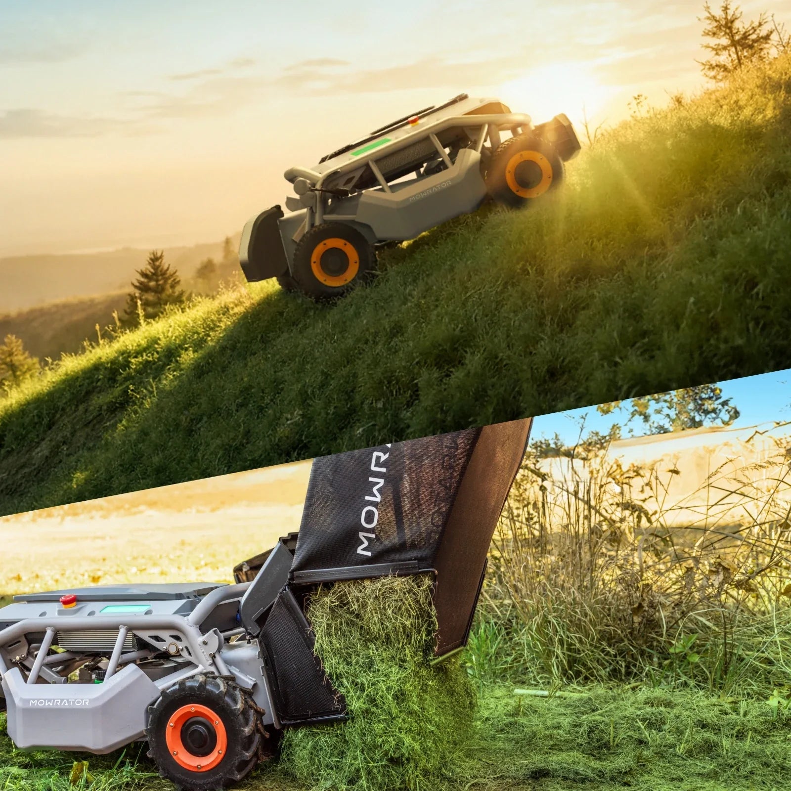 Mowrator Easy Mow Bundle: S1 4WD 18AH Lawn Mower+Auto Dumping Bag