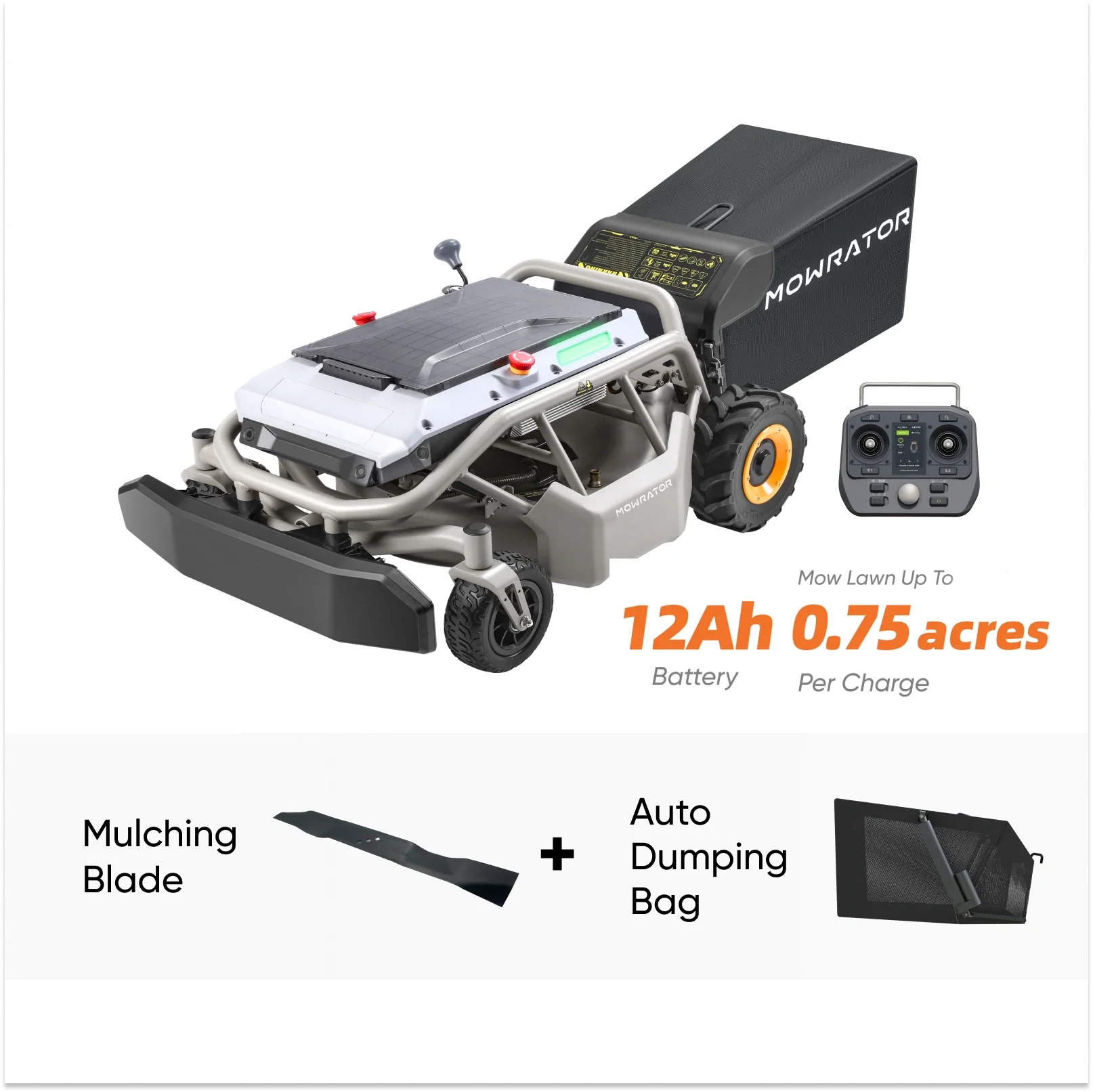 Mowrator S1 2WD Beast LeafVac Pro Bundle: S1 2WD Lawn Mower+Auto Dumping Bag+Mulching Blade