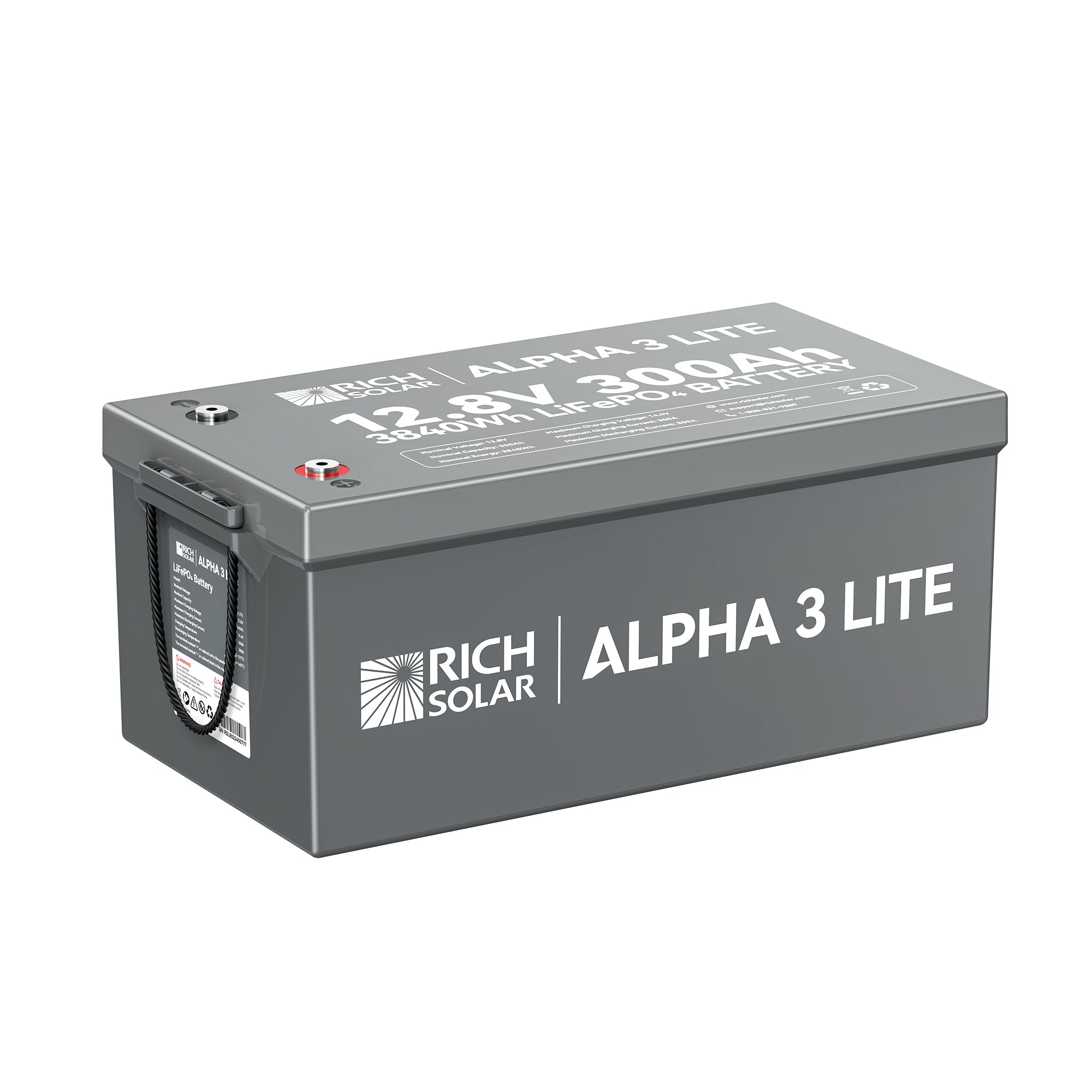 Rich Solar Alpha 3 Lite 12V 300Ah LiFePO4 Battery 4000 Cycles For RVs