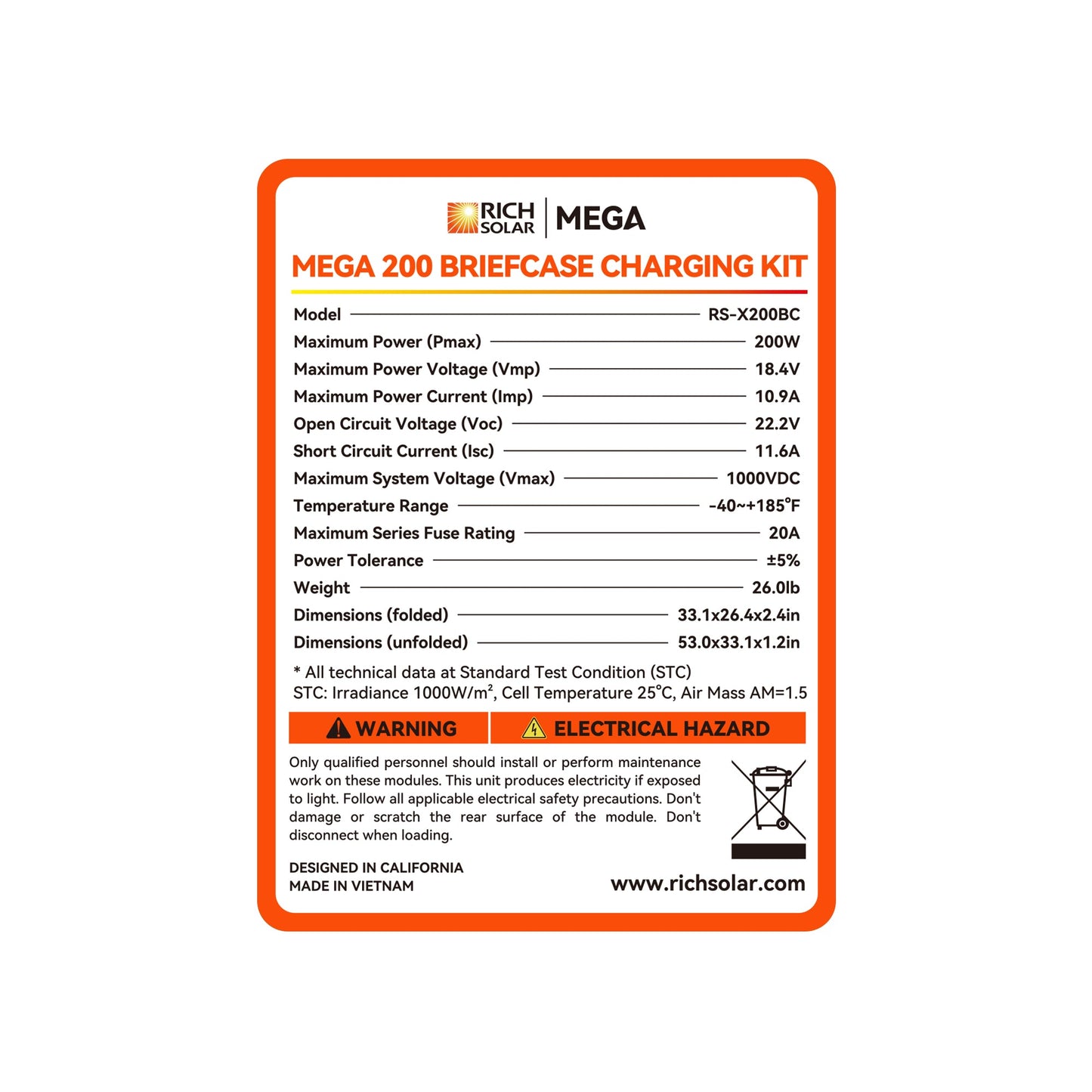 Rich Solar EcoFlow MEGA 200 Portable Solar Briefcase Fast Charging Kit