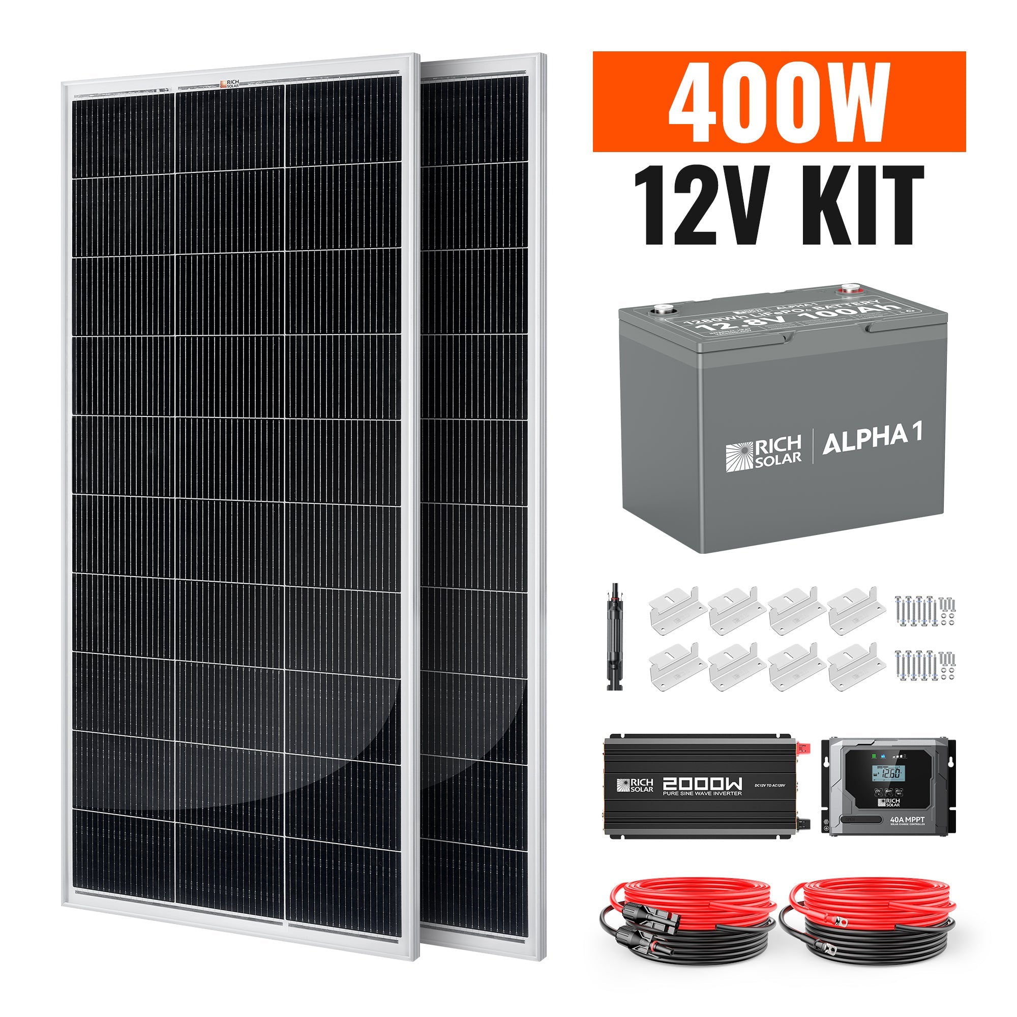 Rich Solar Renogy 400 Watt Solar Kit Complete Off Grid Power