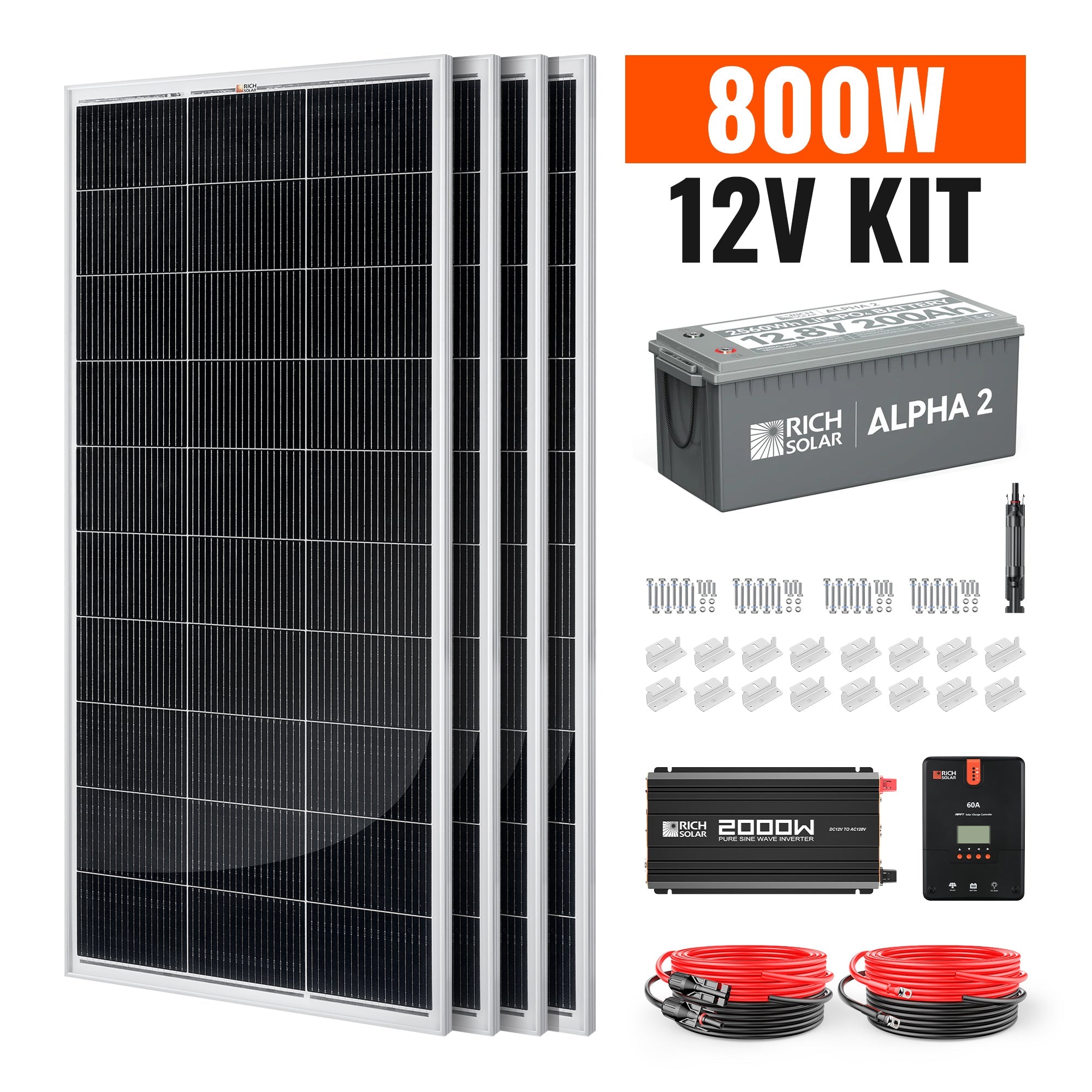Rich Solar Renogy 800 Watt Solar Kit Complete Off Grid Power