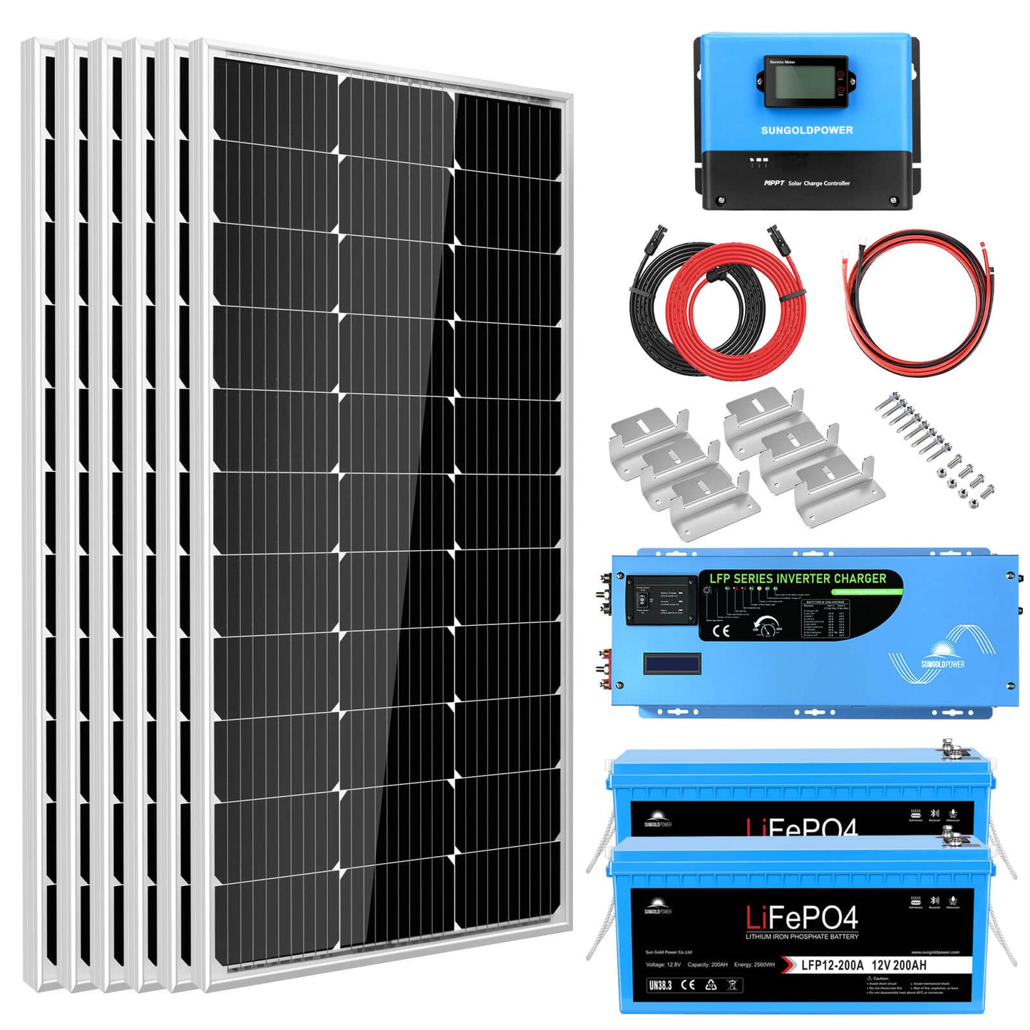 SunGoldPower Off Grid Solar Kit 3000W Inverter 12VDC SGKPRO3