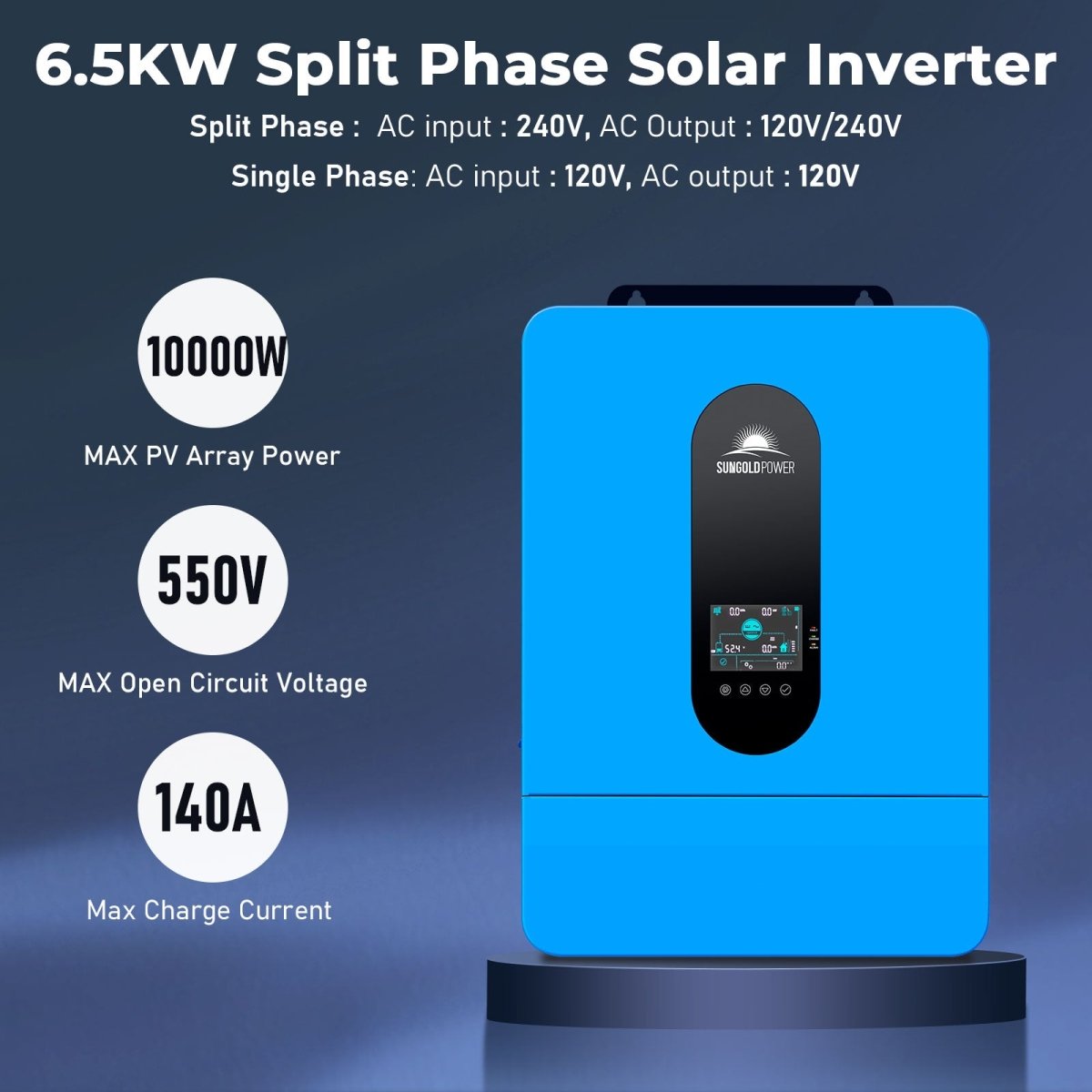 SunGoldPower 13000W 48V Solar Charge Inverter Split Phase + Wifi Monitor (2 Units Parallel)