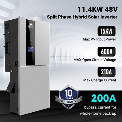 SunGoldPower Hybrid Solar Inverter Whole Home Backup 11.4KW 48V SGN11K15PRO