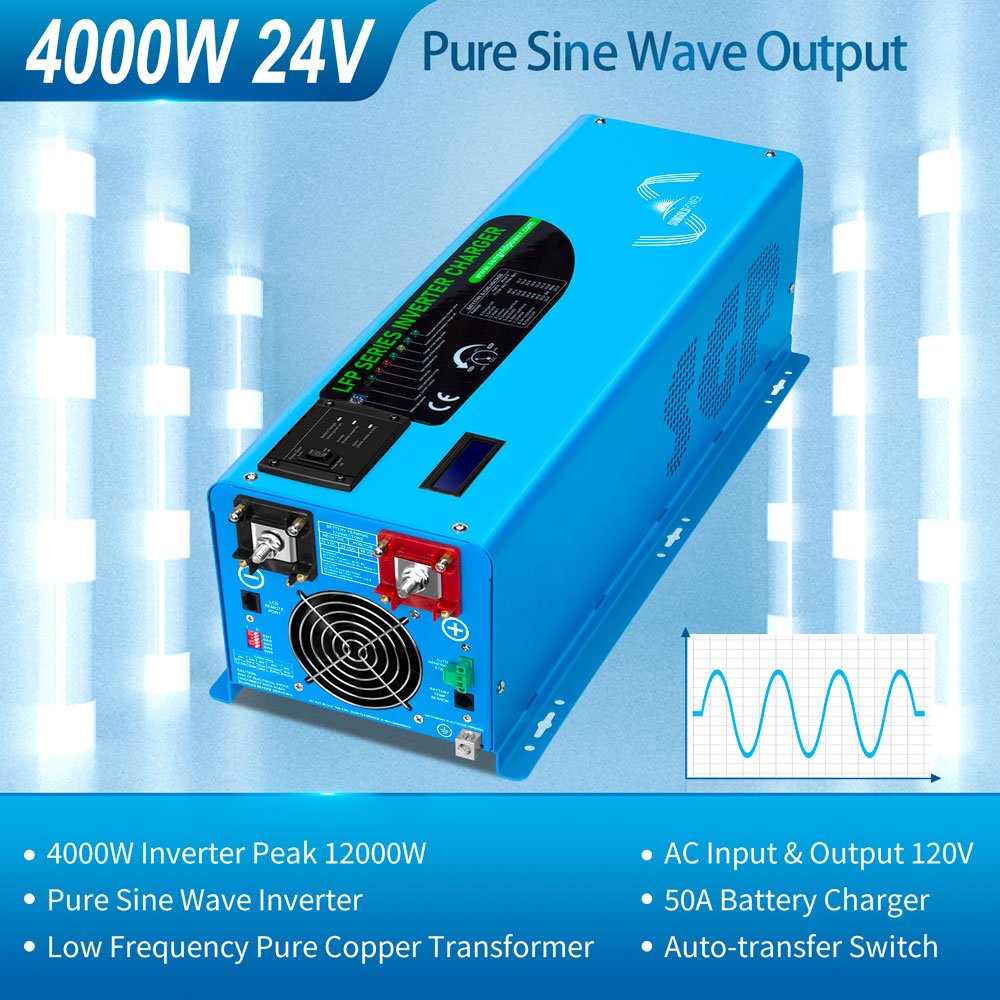 SunGoldPower Pure Sine Wave Inverter With Charger 4000W DC 24V