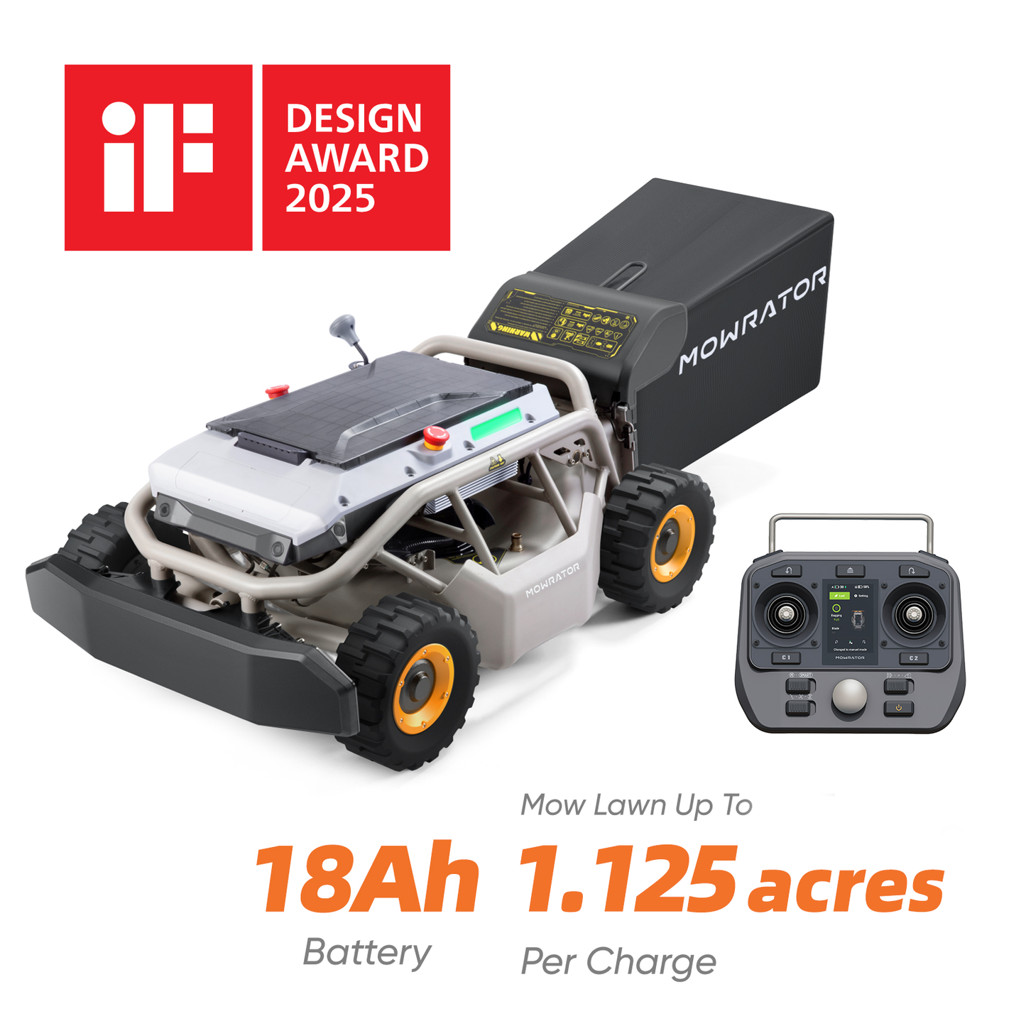 Mowrator Remote Control Lawn Mower 4WD Wide Wheels Edition