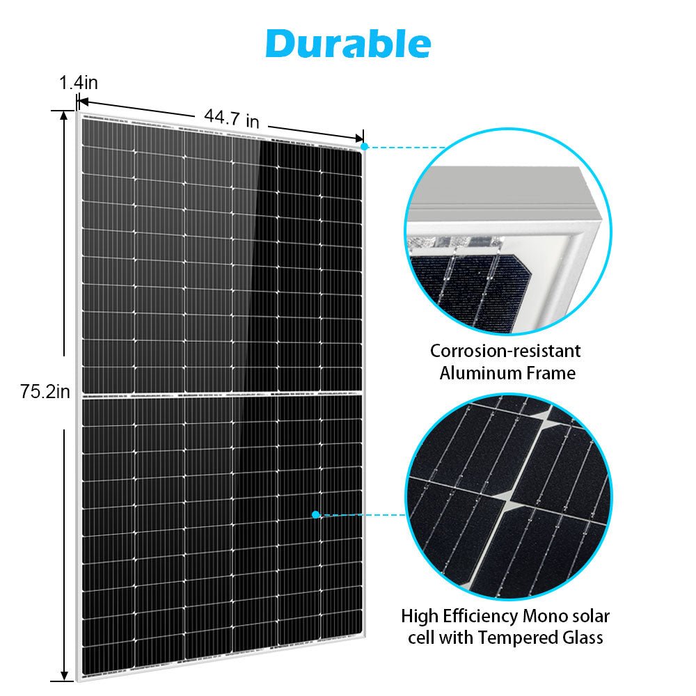 SunGoldPower 370W/ 415W/ 500W Mono Black PERC Solar Panel UL 61730 CEC Listed