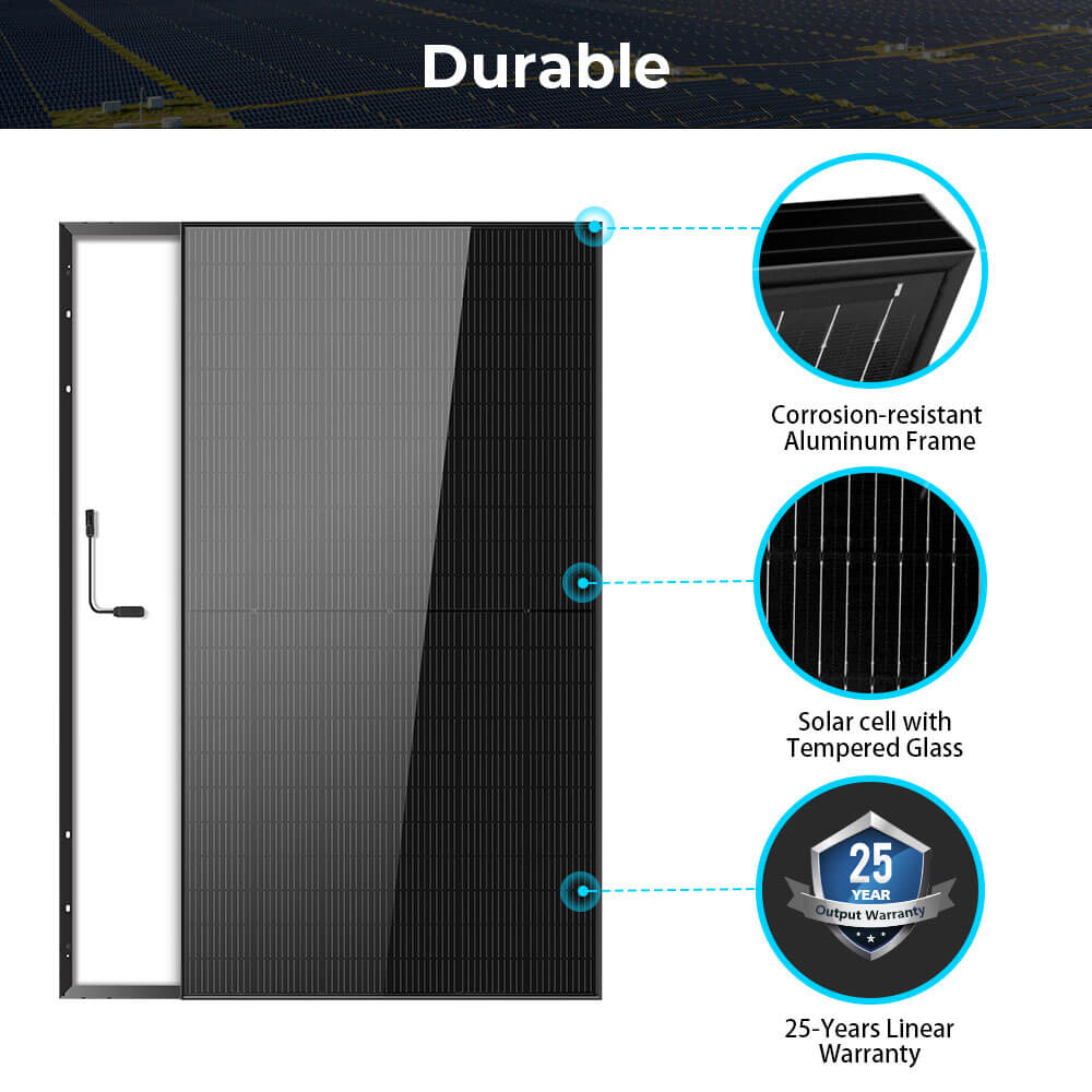 SunGoldPower 370W/ 415W/ 500W Mono Black PERC Solar Panel UL 61730 CEC Listed