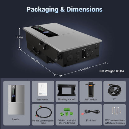 SunGoldPower Hybrid Inverter 48V Split Phase SGN11.4KHB48/ SGN7.6K1HB48