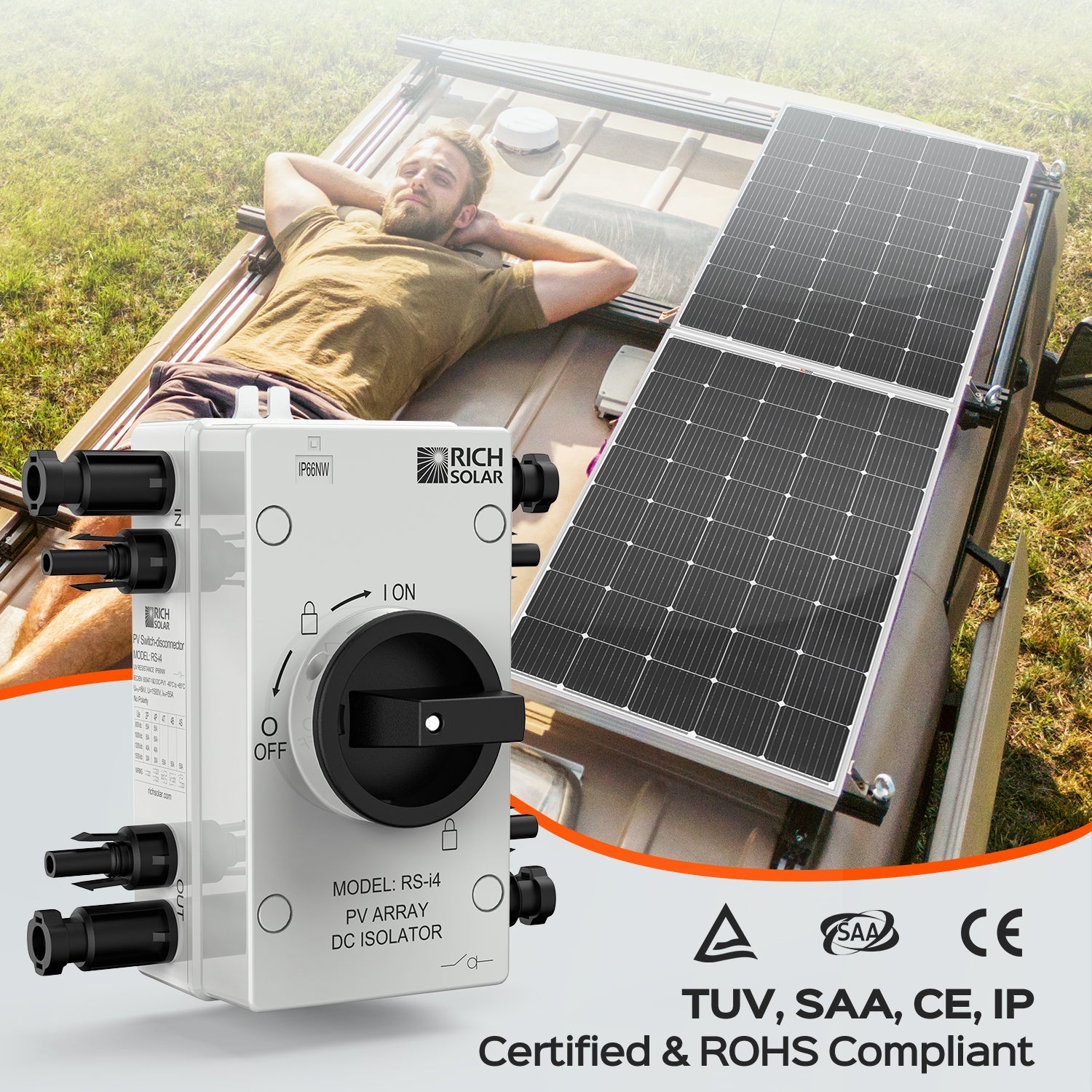 Rich Solar MidNite Solar MNKPV DC Disconnect 1500V 4 Pole Easy Install