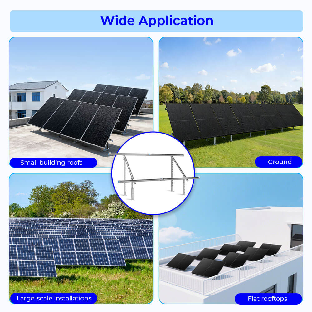 SunGoldPower Ground Mount Brackets Adjustable for 2× 400W590W Solar Panels