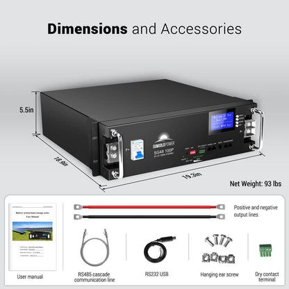 SunGoldPower Lithium Battery 48V 100AH SG48100P UL1973 UL9540A