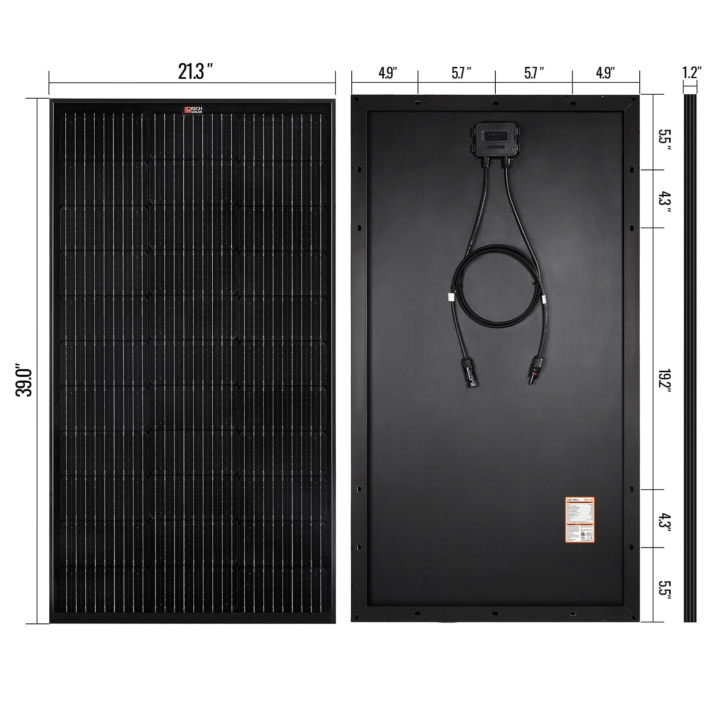 Rich Solar Renogy 100 Watt Solar Panel 2 Pack For Off Grid Power