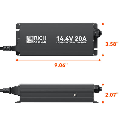 Rich Solar Noco LiFePO4 Battery Charger 12V 20A With Universal Voltage