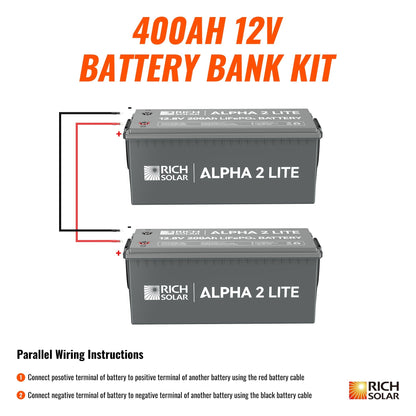 Rich Solar Alpha 400Ah LiFePO4 Battery Kit 5 12kWh Power For Off Grid RV