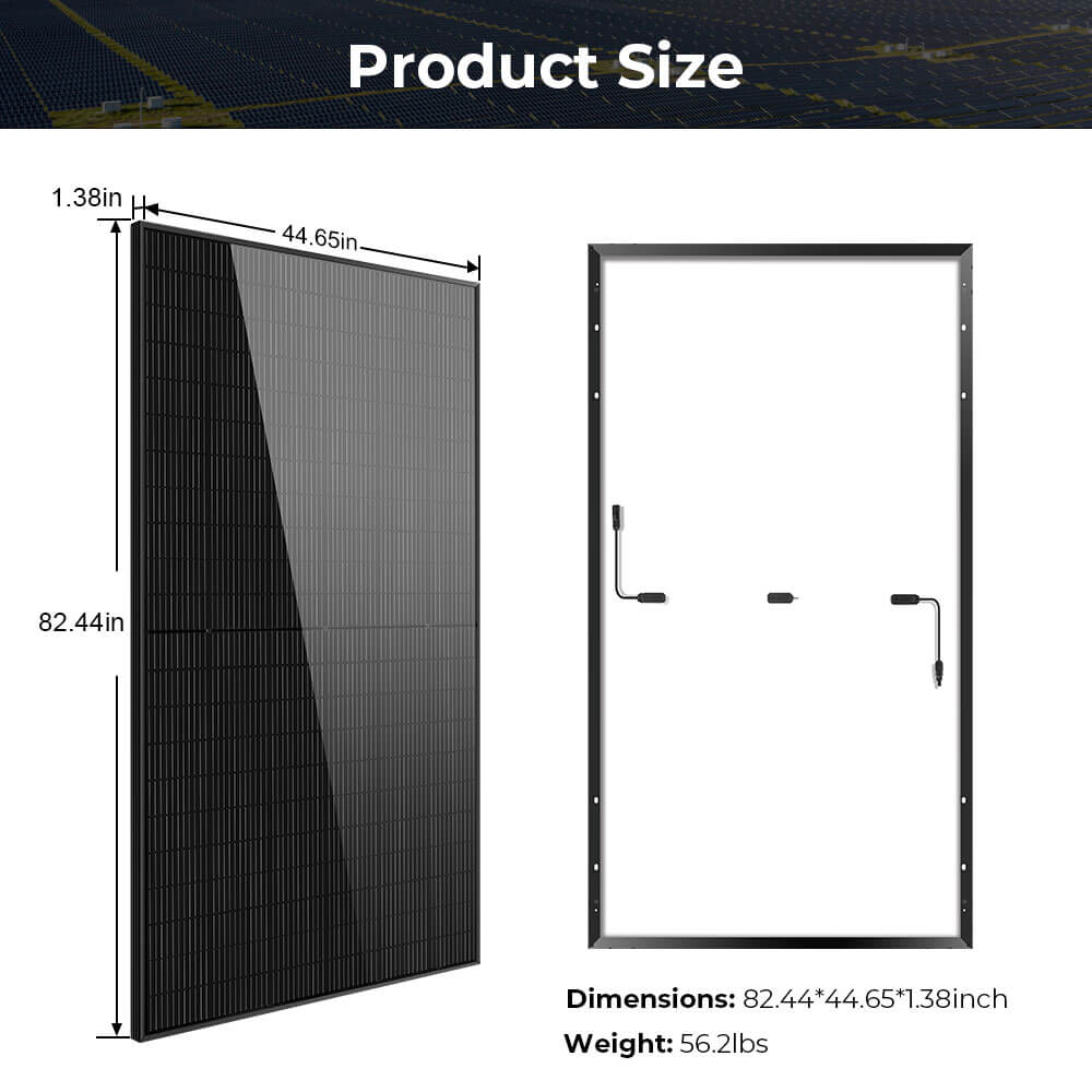 SunGoldPower 370W/ 415W/ 500W Mono Black PERC Solar Panel UL 61730 CEC Listed