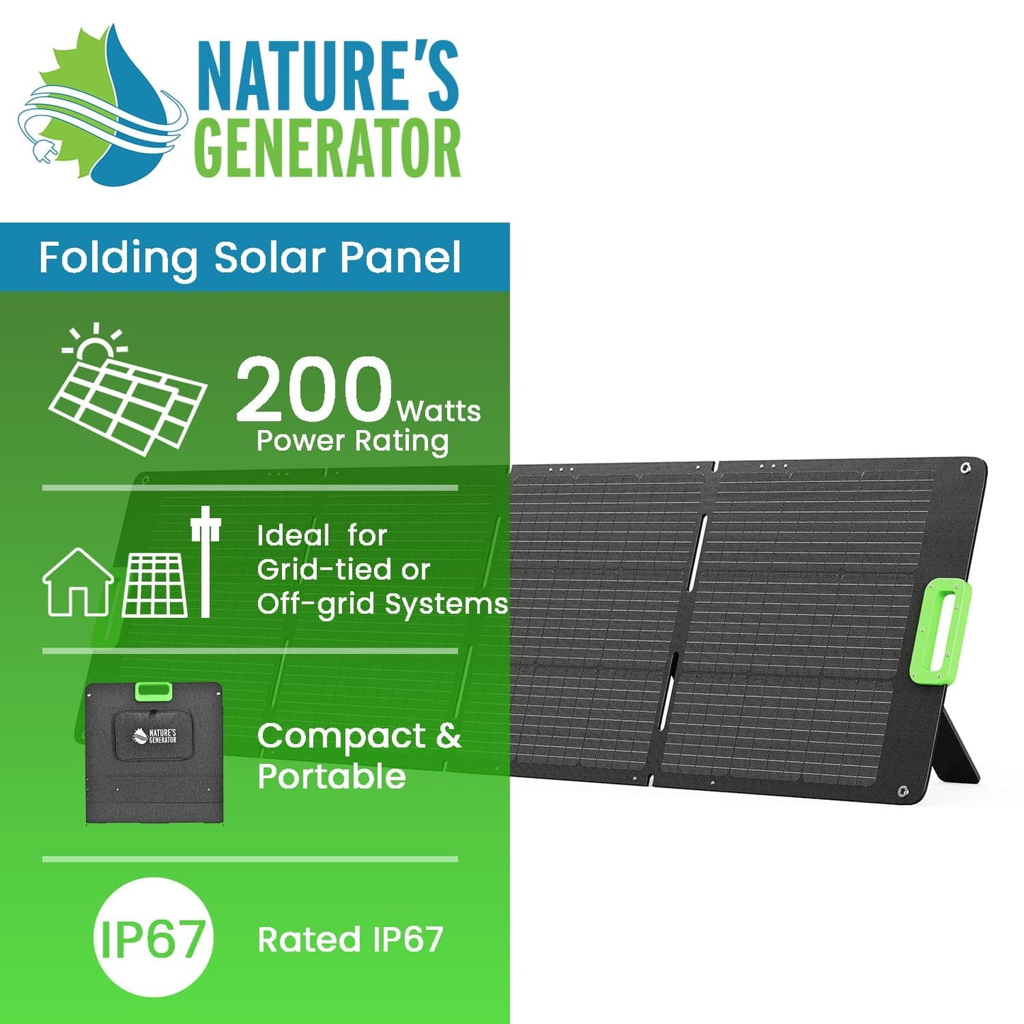 Natures Generator Folding Solar Panel 200W