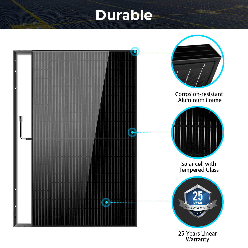 SunGoldPower 370W/ 415W/ 500W Mono Black PERC Solar Panel UL 61730 CEC Listed