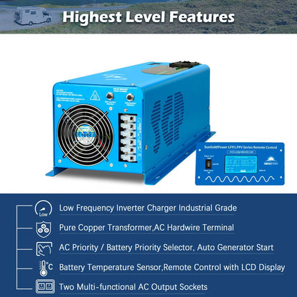 SunGoldPower Pure Sine Wave Inverter With Charger 6000W DC 24V