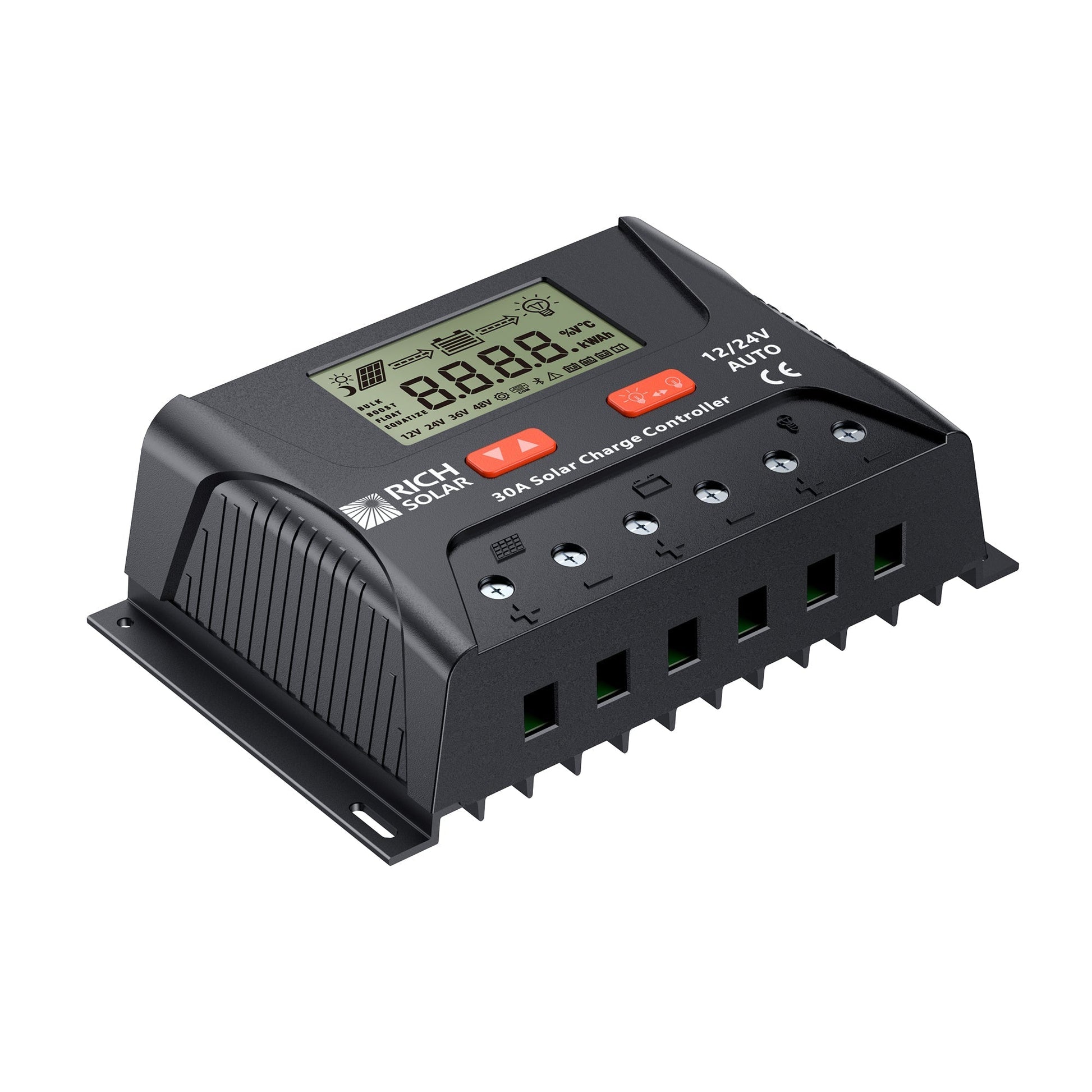 Rich Solar Bravo Legend 30A PWM Solar Charge Controller 12V 24V Auto RVs Boats