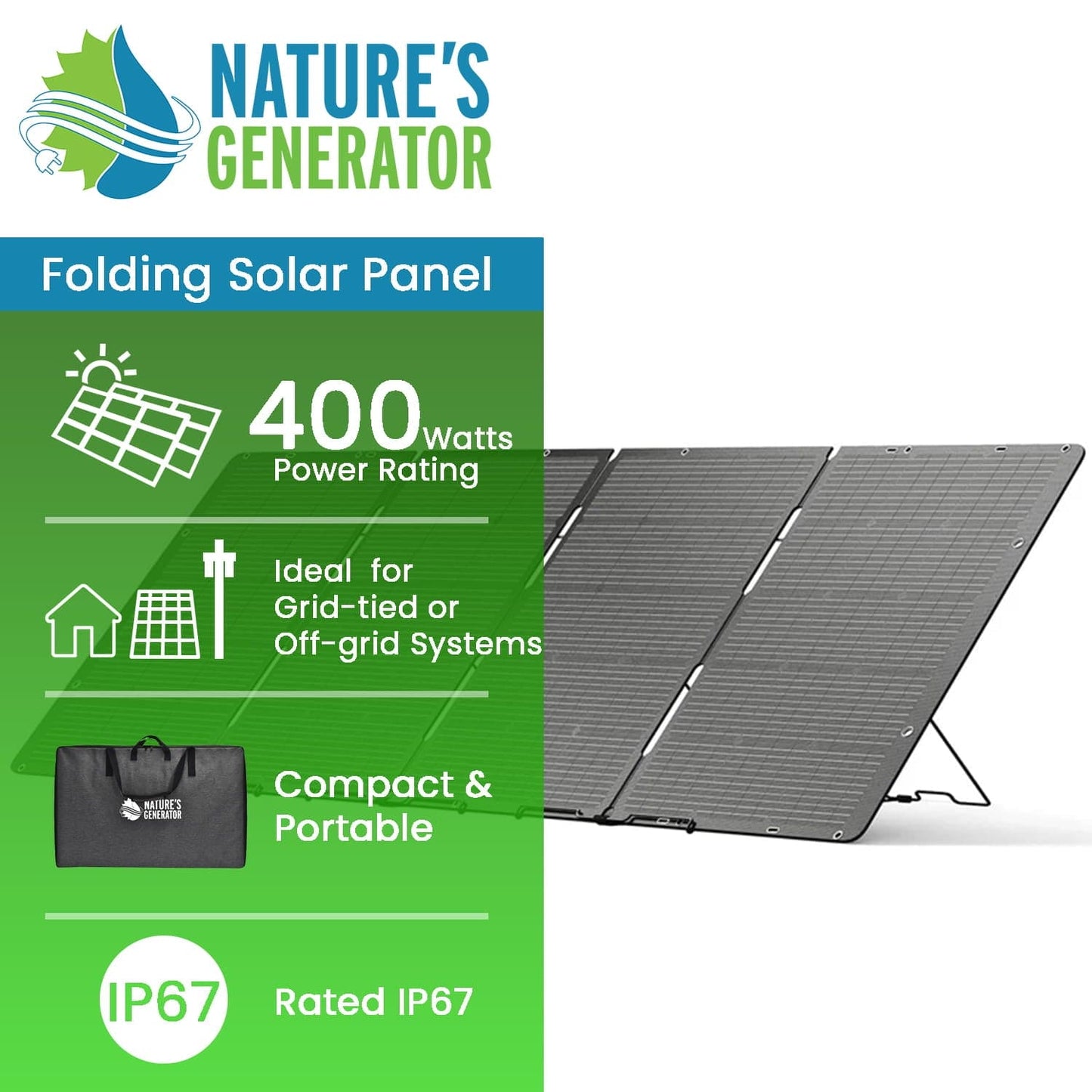 Natures Generator Folding Solar Panel 400W