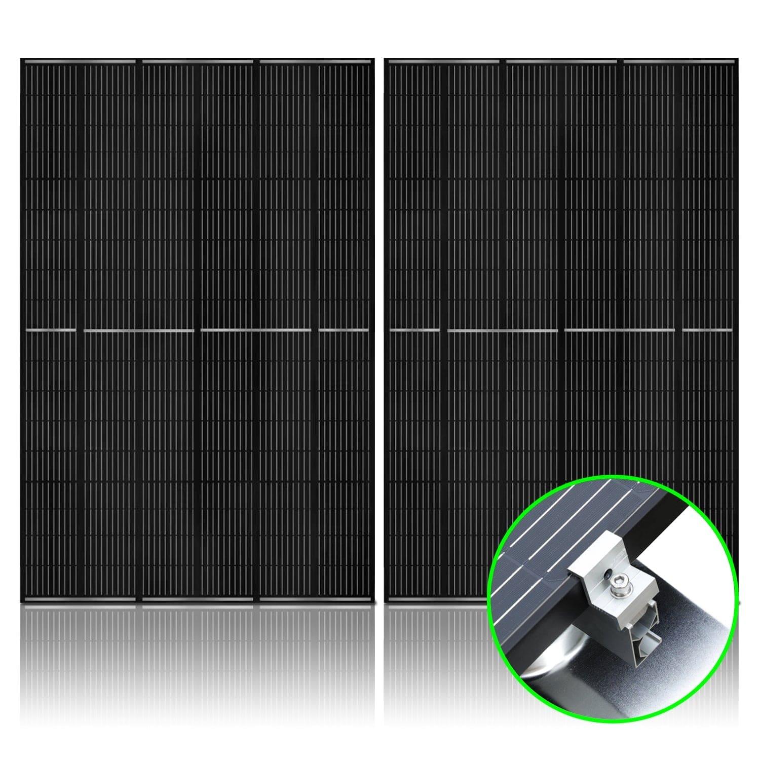 Nature's Generator 410 Watt Monocrystalline Solar Panel (2 Pack) With Solar Panel Mount Rack