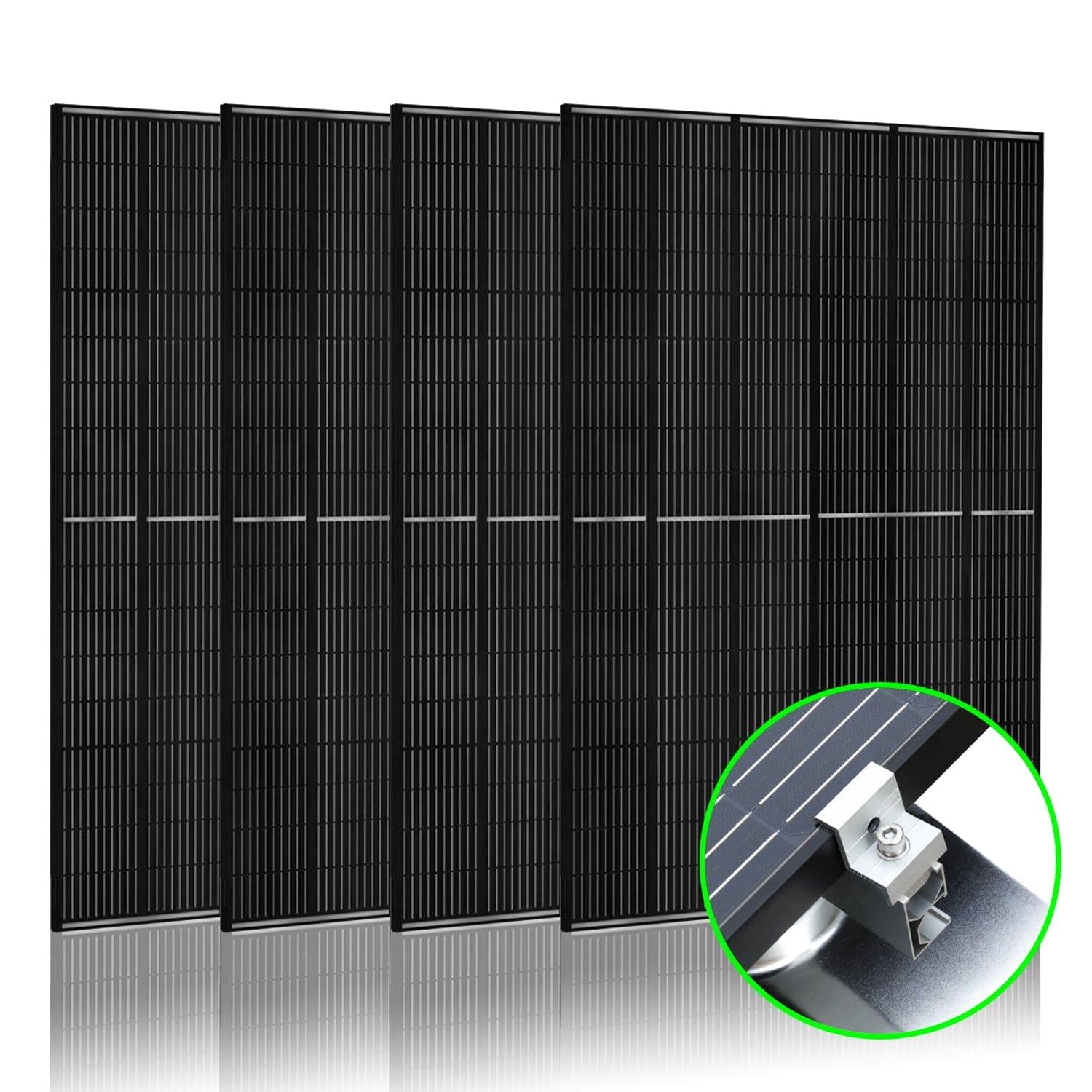 Nature's Generator 410 Watt Monocrystalline Solar Panel (4 Pack) With Solar Panel Mount Rack