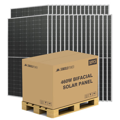 SunGoldPower Bifacial Solar Panel 560 Watt Full Pallet (32 Panels)