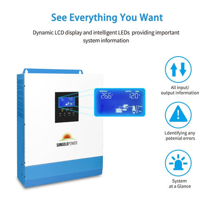 SunGoldPower Solar Inverter Charger 3000W 24V