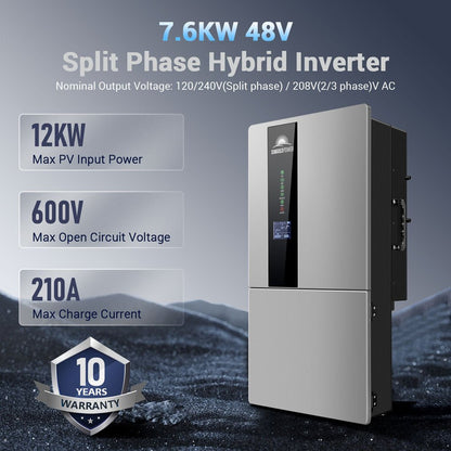 SunGoldPower Hybrid Inverter 7.6KW 48V Split Phase SGN7.6K1HB48