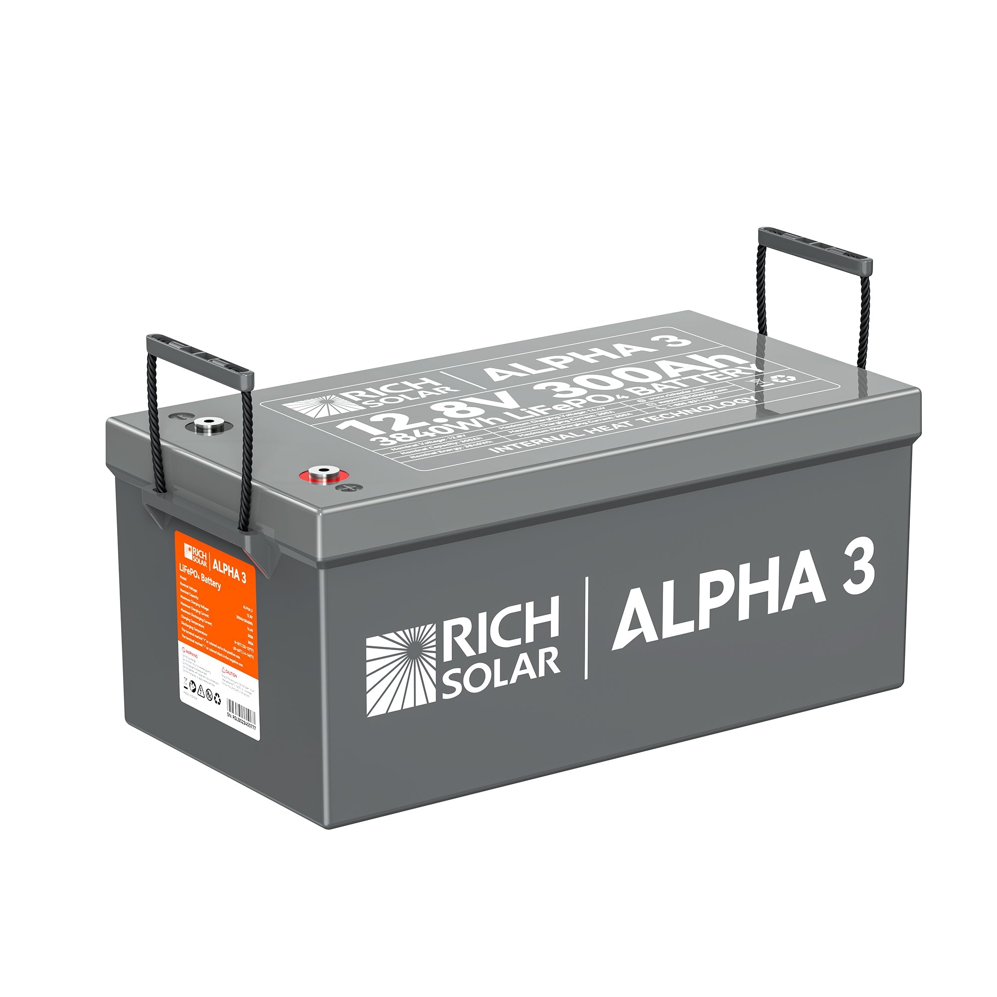 Rich Solar Alpha 3 12V 300Ah LiFePO4 Battery With Internal Heat Bluetooth