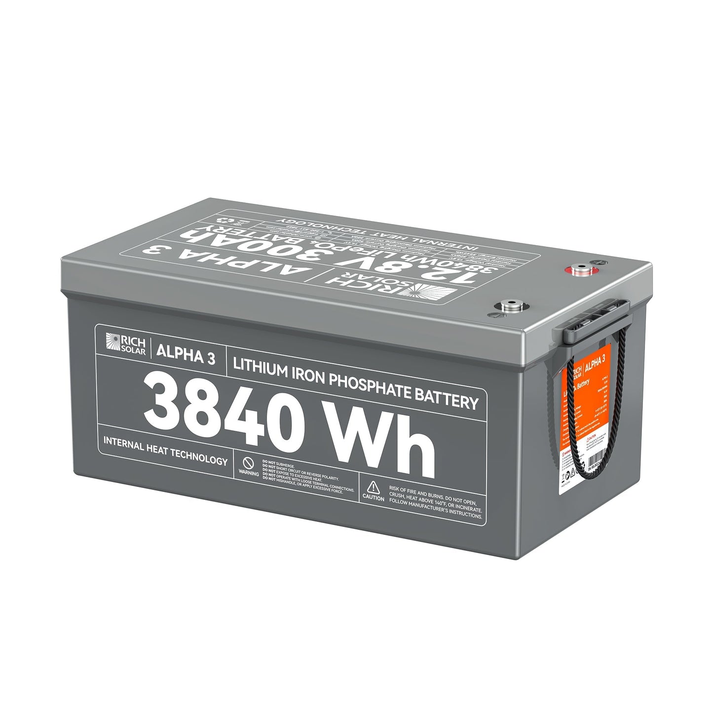 Rich Solar Alpha 3 12V 300Ah LiFePO4 Battery With Internal Heat Bluetooth