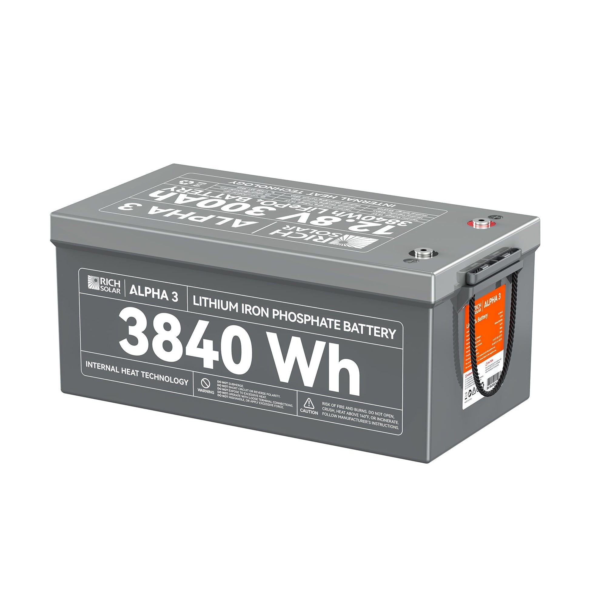 Rich Solar Alpha 3 12V 300Ah LiFePO4 Battery With Internal Heat Bluetooth