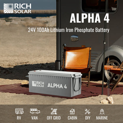 Rich Solar Alpha 4 24V 100Ah LiFePO4 Battery With Bluetooth And Self Heating