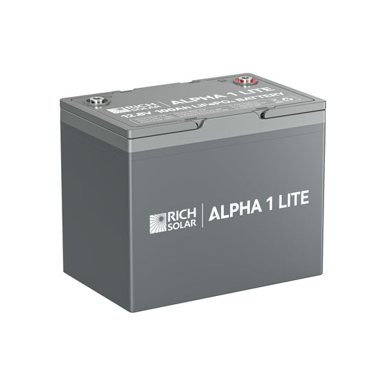 Rich Solar Alpha 1 Lite 12V 100Ah LiFePO4 Battery Lightweight Power For RVs Vans