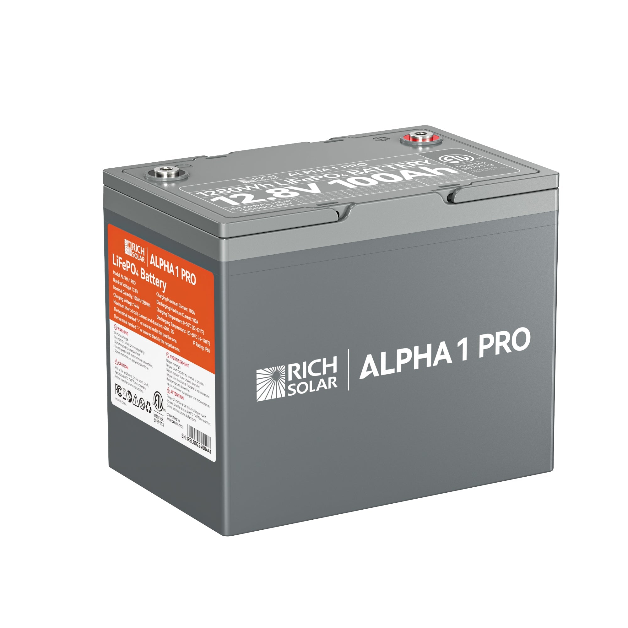 Rich Solar Alpha 1 Pro 100Ah LiFePO4 Battery 7000 Cycles 10 Year Warranty