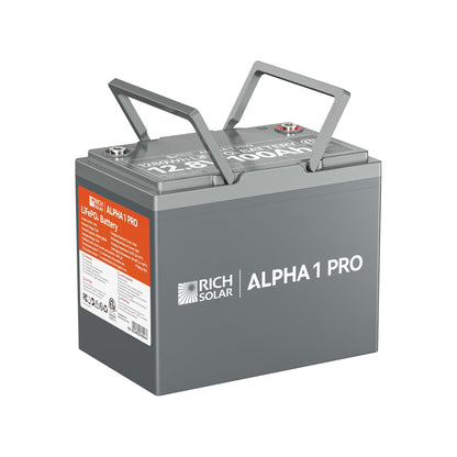 Rich Solar Alpha 1 Pro 100Ah LiFePO4 Battery 7000 Cycles 10 Year Warranty