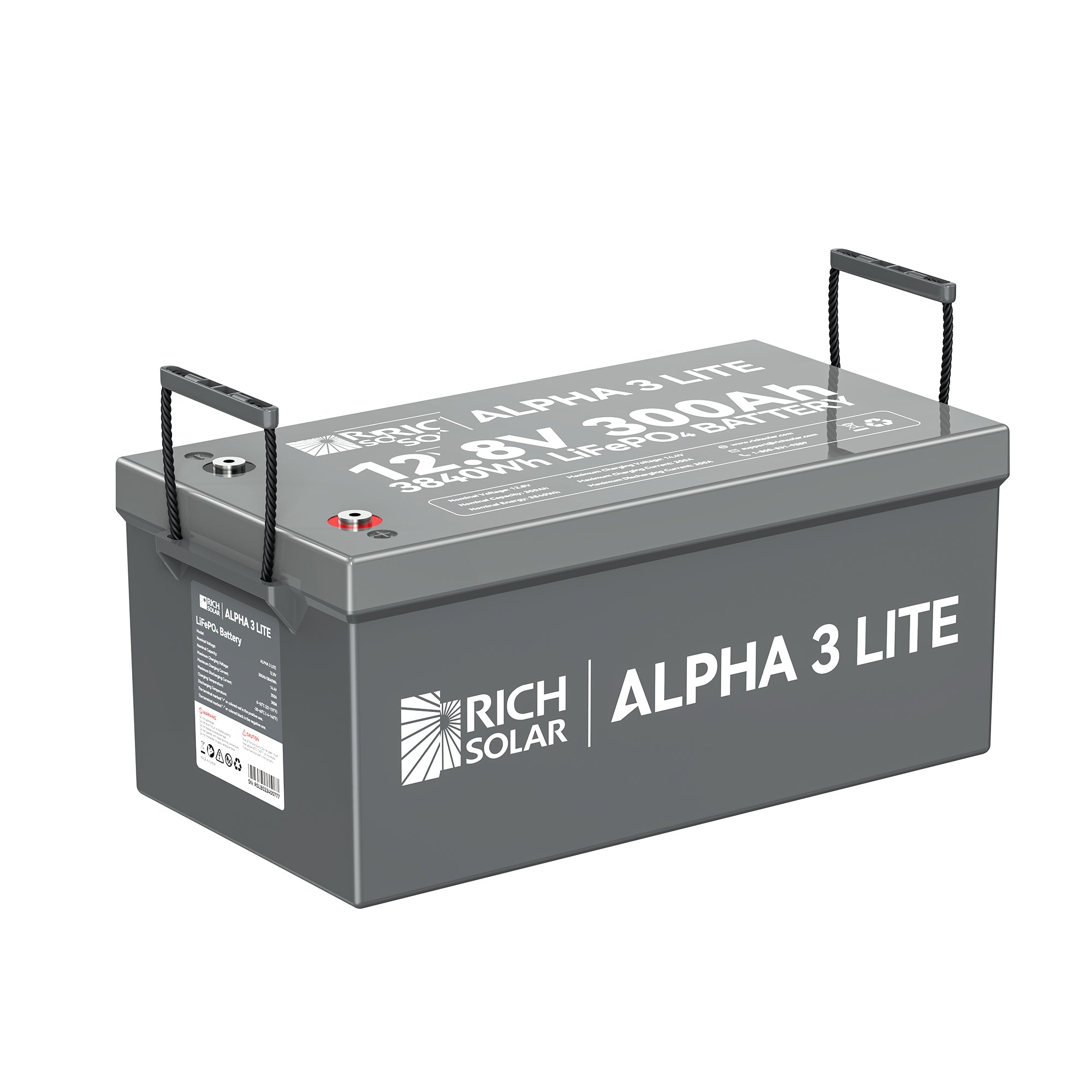 Rich Solar Alpha 3 Lite 12V 300Ah LiFePO4 Battery 4000 Cycles For RVs