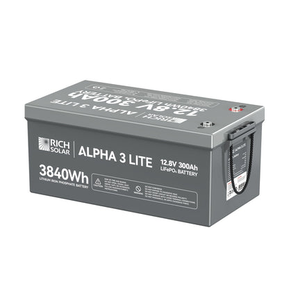Rich Solar Alpha 3 Lite 12V 300Ah LiFePO4 Battery 4000 Cycles For RVs