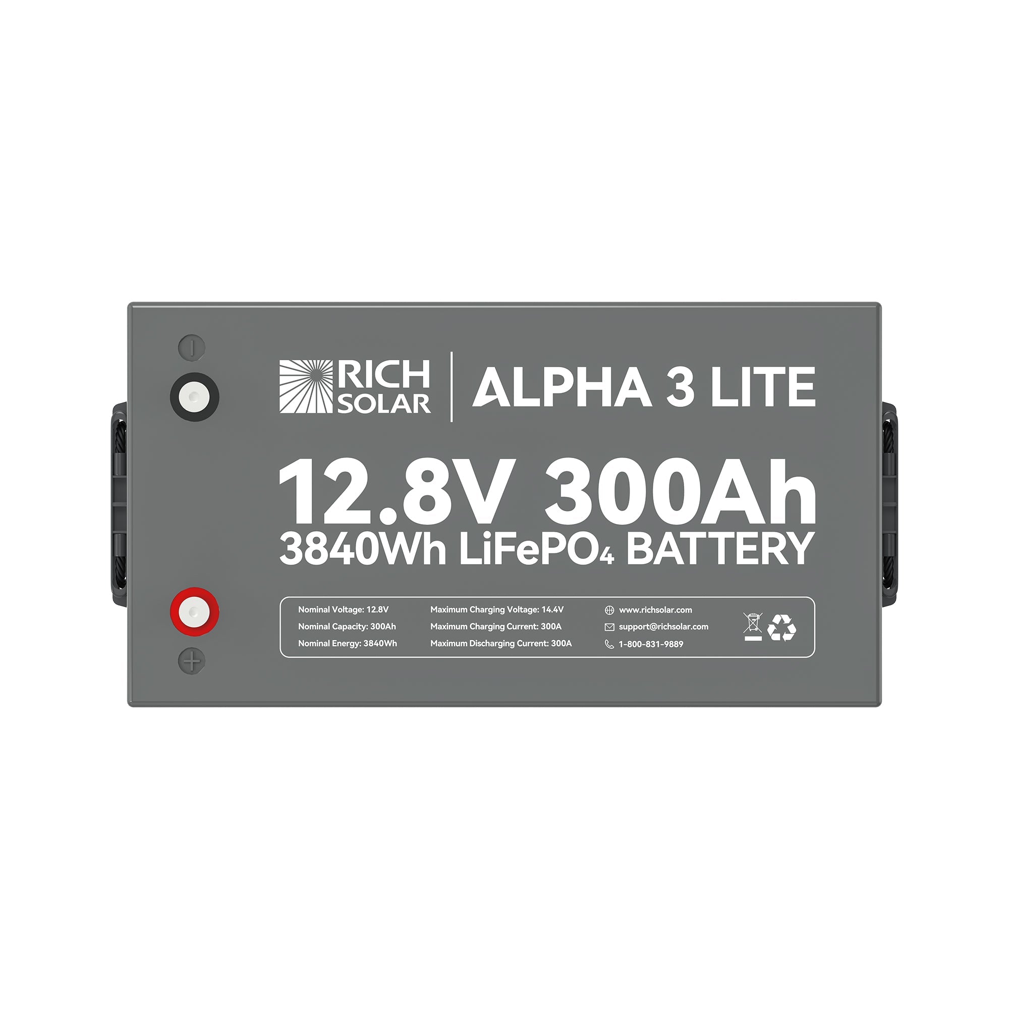 Rich Solar Alpha 3 Lite 12V 300Ah LiFePO4 Battery 4000 Cycles For RVs