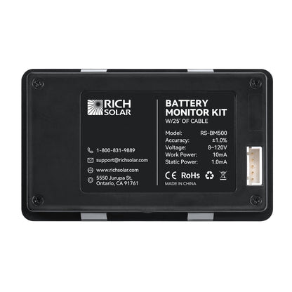 Rich Solar Renogy 500A Battery Monitor with Shunt Easy Installation