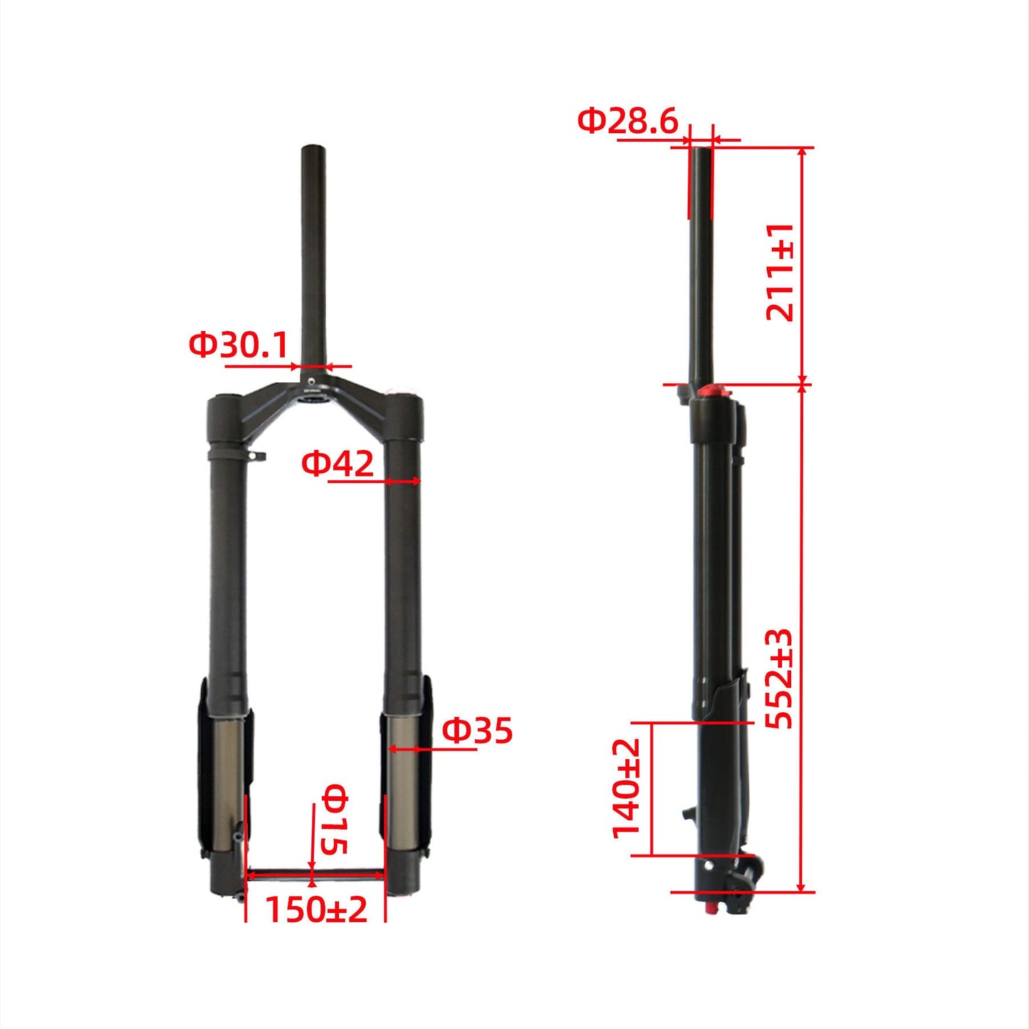 Eurorau Inverted Air Suspension Fork 150*15