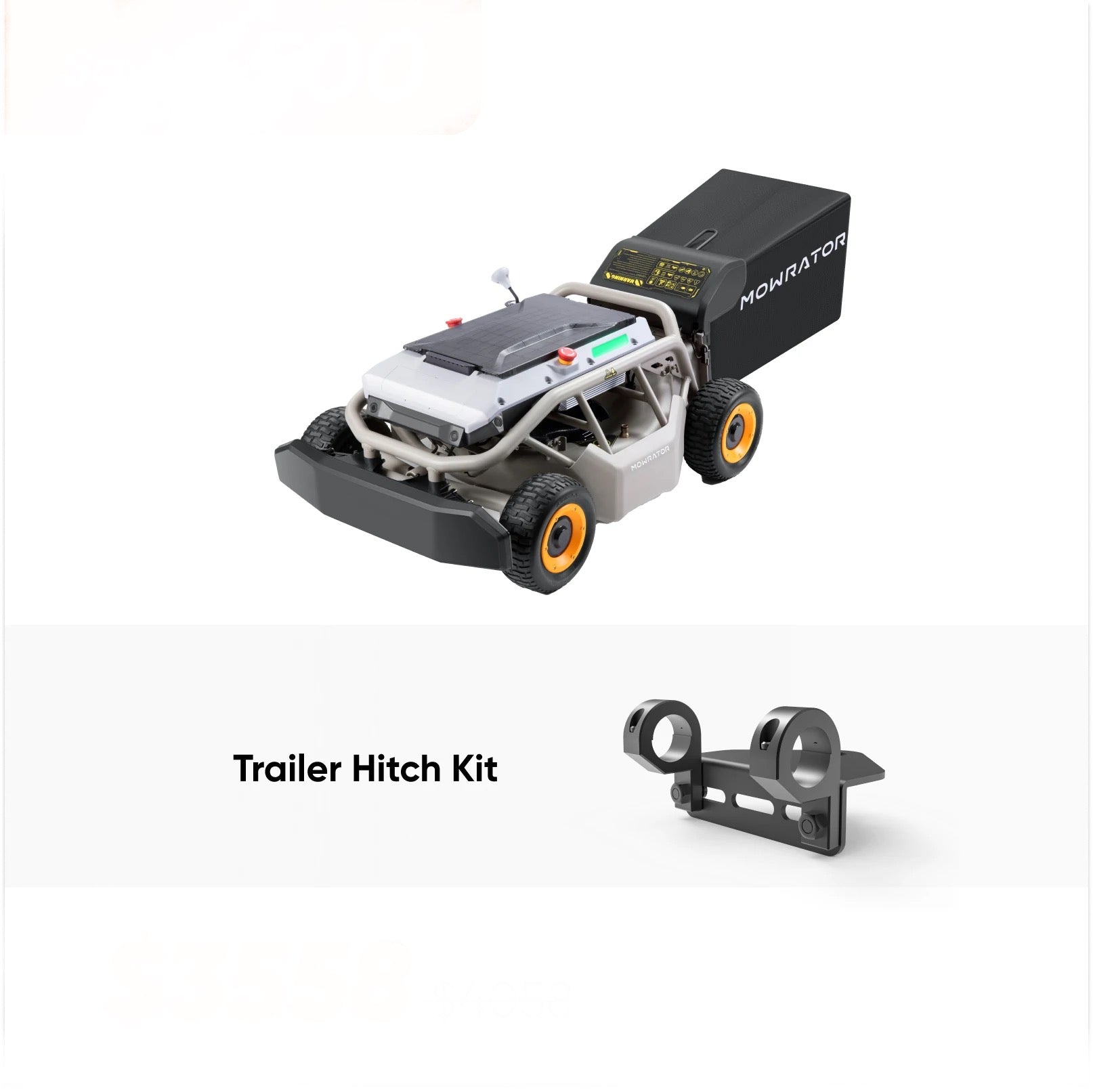 Mowrator Mow&Tow Bundle: S1 4WD 18AH Lawn Mower+Trailer Hitch Kit