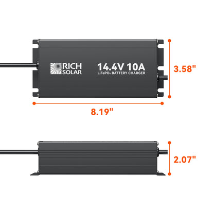 Rich Solar Noco LiFePO4 Battery Charger 12V 10A With Universal AC Input