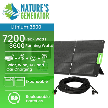 Natures Generator Solar Generator Lithium 3600