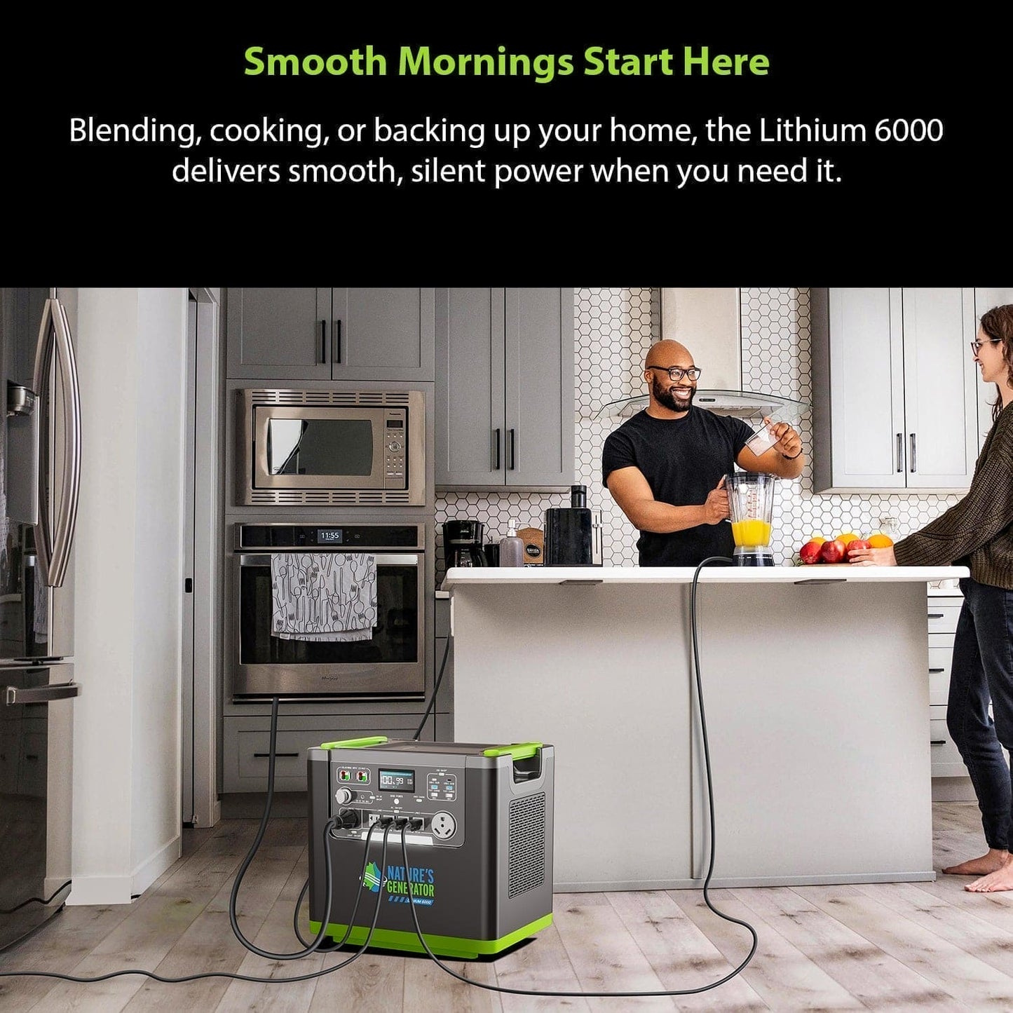 Natures Generator Lithium 6000 with Transfer Switch