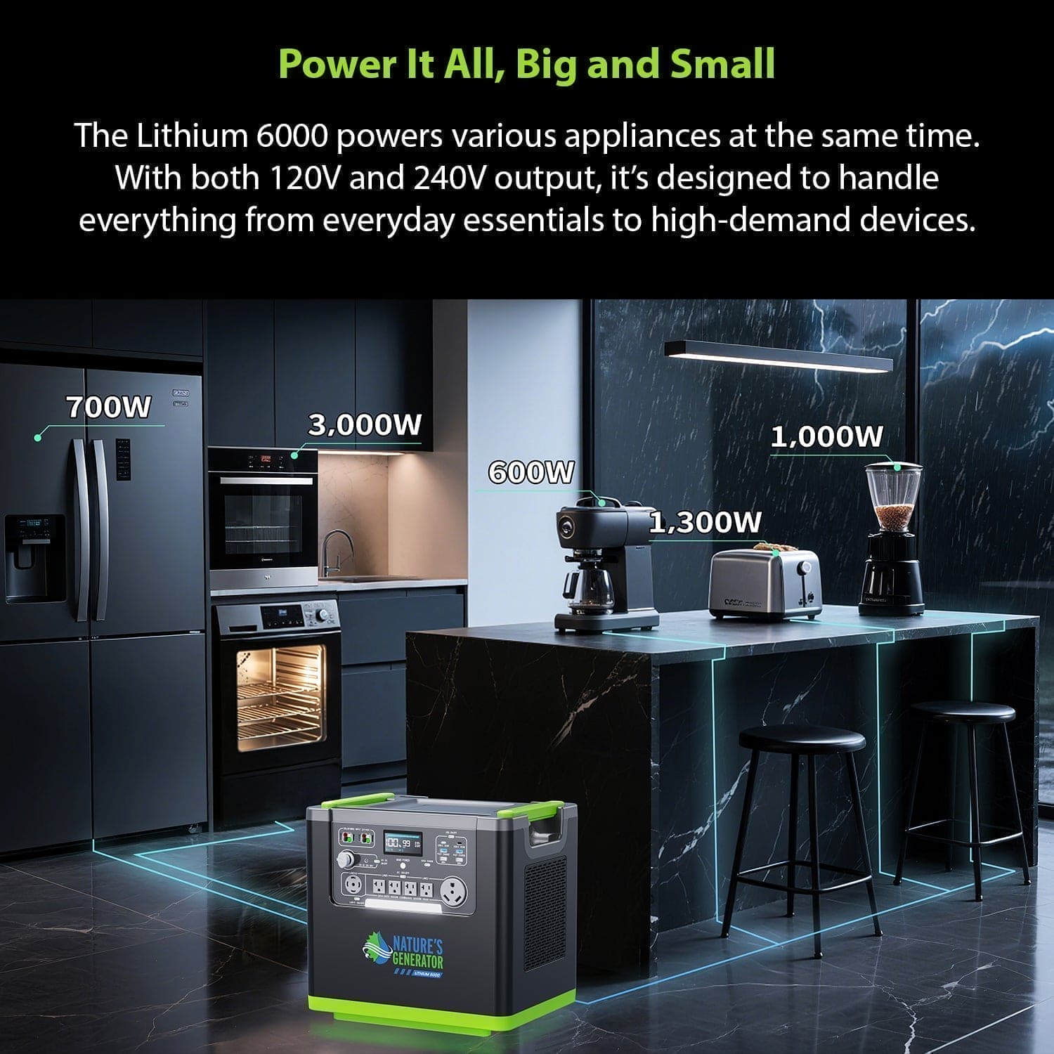 Nature's Generator Lithium 6000 and Transfer Switch